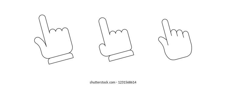 Clicking Finger Icons Hand Pointer Vector Stock Vector Royalty Free 1231568614 Shutterstock 6898