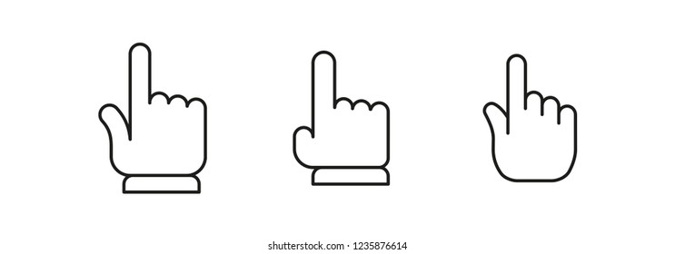 Clicking finger icons, hand pointer vector collection