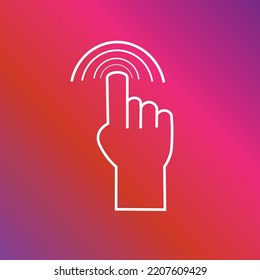 Clicking flat icon vector illustration in creative design purple and pink gradient background