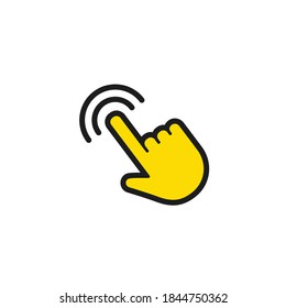 Clicking hand icon. Finger pointer vector graphic. Click symbol.