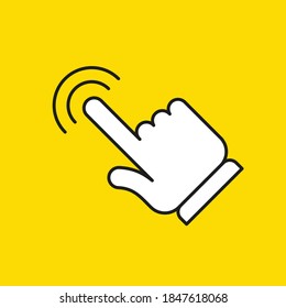 Clicking hand icon. Finger pointer vector graphic. Click symbol.