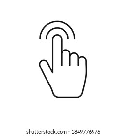 Clicking hand icon. Finger pointer vector graphic. Click symbol.