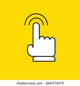 Clicking hand icon. Finger pointer vector graphic. Click symbol.
