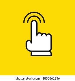 Clicking hand icon. Finger pointer vector graphic. Click symbol.