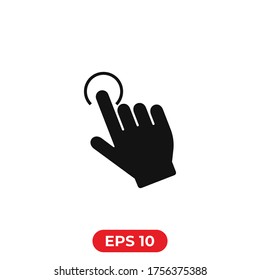 Clicking hand icon.Button pressing with hand illustration. Hand pointer vector