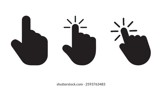 Clicking Hand Icons for User Interface Design