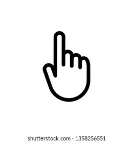 Clicking hand linear icon. Click pointer.