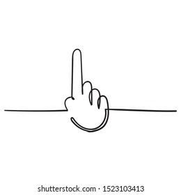 Clicking hand linear icon handdrawn doodle style