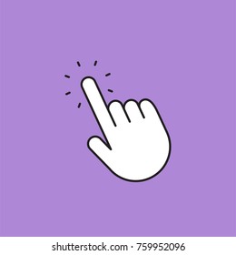 Clicking hand, thin line icon