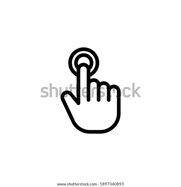 clicking hand vector line\
icon