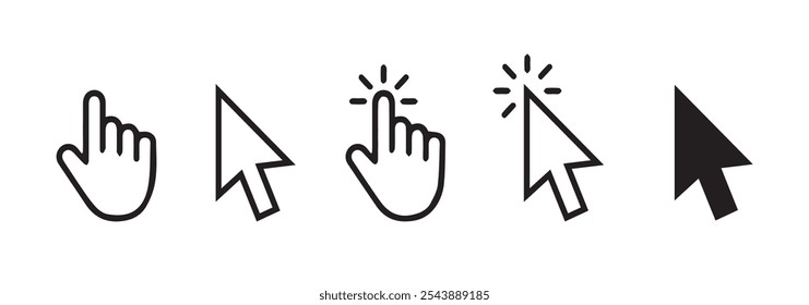 haciendo clic en la Ilustración vectorial de signo de icono