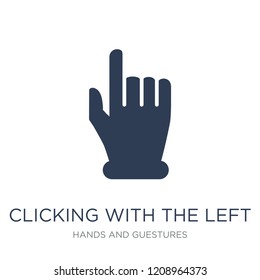 Clicking with the left hand icon. Trendy flat vector Clicking with the left hand icon on white background from Hands and guestures collection, vector illustration can be use for web and mobile, eps10