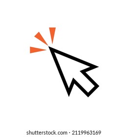 Clicking the mouse cursor. Pointer icon. Vectors.