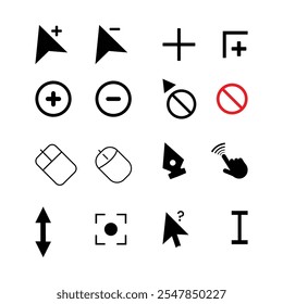 Clicking mouse cursors, computer finger pointers vector
