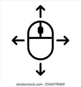 Haga clic en los iconos del ratón. Estilo lineal y de silueta.