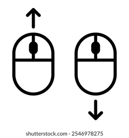 Clicking the mouse set icons. Linear and silhouette style.