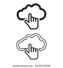 Clicking on Cloud Icon Vector File for Cloud Computing Designs Cloud Storage Icon