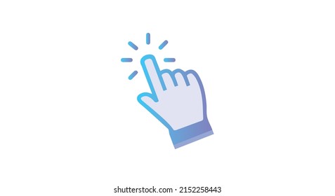 Clicking, pointing finger vector illustration on white background. Clicking touch screen icon vector.