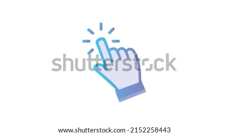 Clicking, pointing finger vector illustration on white background. Clicking touch screen icon vector.