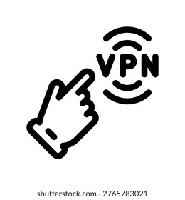 Clicking Virtual Private Network VPN Sign Outline