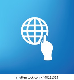 Click,internet,global,internet icon design on blue background,vector