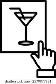 Clicks  Cocktails icon line vector illustration