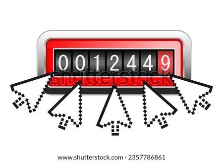 Clicks counter vector icon, online popularity concept on white background