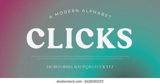 Clicks modern futuristic style alphabet display font vector illustration. Jupiter typeface