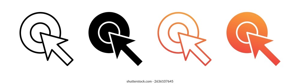 Hacer clic Multi Style Icon Set Vector