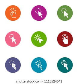 Clickthrough icons set. Flat set of 9 clickthrough vector icons for web isolated on white background