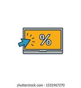 Click-Through Rate icon set. Four elements in diferent styles from content icons collection. Creative click-through rate icons filled, outline, colored and flat symbols.