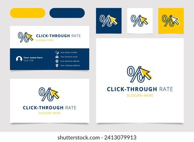 Click-Through Rate logo brand business card. Branding book affilate marketing collection. Thin Click-Through Rate logo