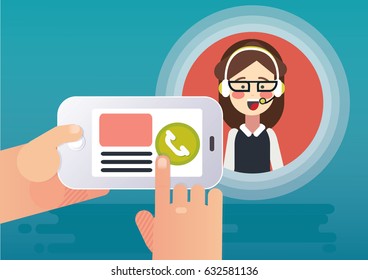Click-to-call. Vectot illustration