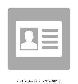 Client Account vector icon. Style is flat rounded square button, white and silver colors, white background.