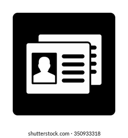 Client Accounts vector icon. Style is flat rounded square button, white and black colors, white background.
