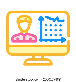 análisis de actividad de cliente kyc vector de icono de color. signo kyc de análisis de actividad de cliente. ilustración de símbolo aislado