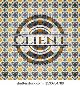 Client arabic badge. Arabesque decoration.