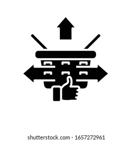 Client basket black icon, concept illustration, vector flat symbol, glyph sign.