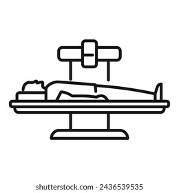 Client bed scan icon outline vector. Xray image clinic. Person examination