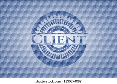 Client blue hexagon emblem.