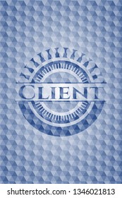 Client blue hexagon emblem.