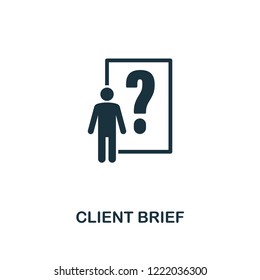 Client Brief icon. Premium style design from advertising collection. UX and UI. Pixel perfect client brief icon for web design, apps, software, printing usage.