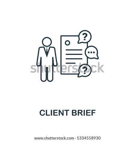 Client Brief icon thin line style. Symbol from online marketing icons collection. Outline client brief icon for web design, apps, software, printing usage
