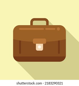 Client briefcase icon flat vector. Platform system. Know system