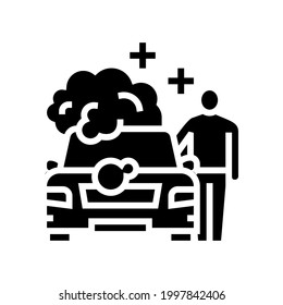client car wash glyph icon vector. client car wash sign. isolated contour symbol black illustration