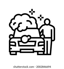 client car wash line icon vector. client car wash sign. isolated contour symbol black illustration