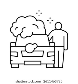 client car wash line icon vector. client car wash sign. isolated contour symbol black illustration