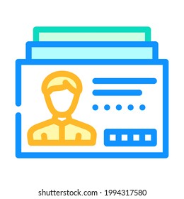 client card kyc color icon vector. client card kyc sign. isolated symbol illustration