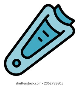 Client care icon outline vector. Nail bar. Art manicure color flat