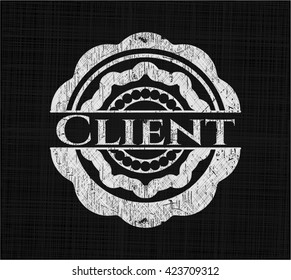 Client chalk emblem written on a blackboard